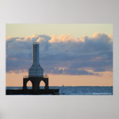Port Washington, Wi. Lighthouse ポスター (正面)