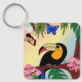 Porta-chaves Tucano tropical e borboletas キーホルダー