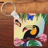 Porta-chaves Tucano tropical e borboletas キーホルダー (正面)