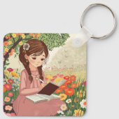 Porta-chaves Uma jovem de cabelos trançados キーホルダー (裏面)