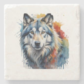Porta-copo de pedra lobo ストーンコースター (正面)