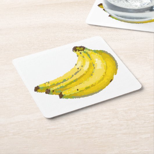 Porta-copos Banana:  スクエアペーパーコースター (アングル)