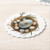 Porta Copos Bordas Onduladas Luz da Páscoa ペーパーコースター (アングル)