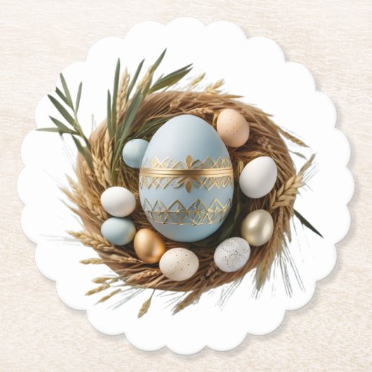 Porta Copos Bordas Onduladas Luz da Páscoa ペーパーコースター (正面)