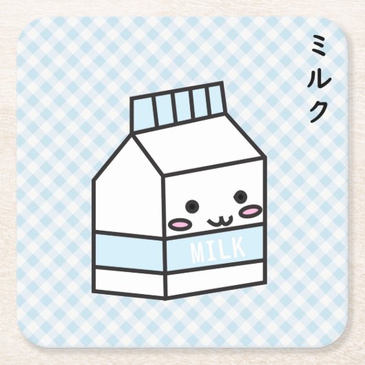 Porta copos caixa de leite miruku スクエアペーパーコースター (正面)