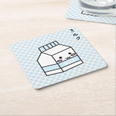 Porta copos caixa de leite miruku スクエアペーパーコースター (アングル)