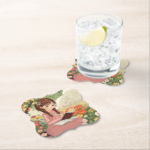 porta copos de papel Menina no Jardim ペーパーコースター (インサイチュ)