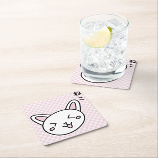 Porta copos gatinho rosa スクエアペーパーコースター