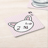 Porta copos gatinho rosa スクエアペーパーコースター (アングル)