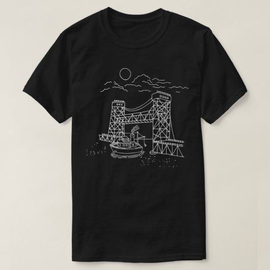 Portage Lake Lift Bridge Keweenaw Peninsula  Tシャツ (デザイン正面)