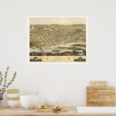 Portage, WIパノラママップ – 1868 ポスター (キッチン)