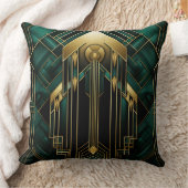 Portail Art Déco - Émeraude et Dorure クッション (ブランケット)