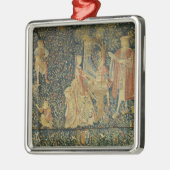 portative器官をからの遊んでいる女性 メタルオーナメント (左)