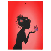 Porte-bloc La femme papillons rouges クリップボード (裏面)