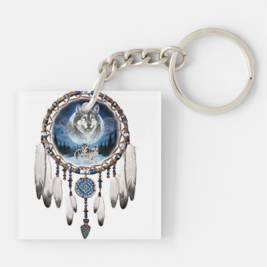 porte clef acrylique dreamcatcher loup couleur キーホルダー (裏面)