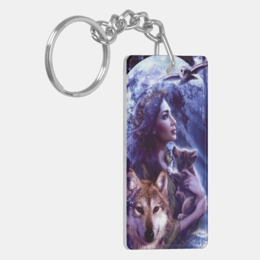 porte clef acrylique loup clair de lune キーホルダー (正面左)