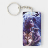 porte clef acrylique loup clair de lune キーホルダー (正面)