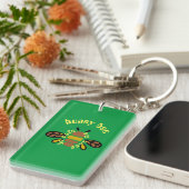 Porte-clefs Honey bee acrylique - rectangle vert キーホルダー (正面右)