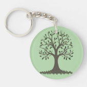 🌳 Porte-Clés Arbre de Vie Vert Pâle et Nature キーホルダー (正面)