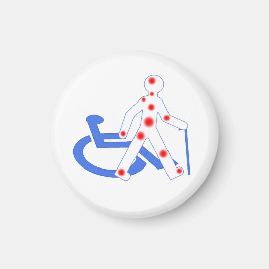 Porte-clés Badge Rond 7,6 Cm Handicap invisible /  マグネット (正面)