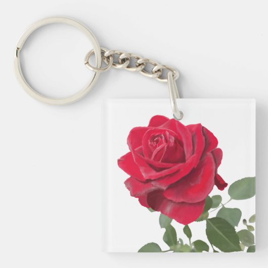 Porte-clés Cartes De Visite  Rose rouge peinture キーホルダー (正面)