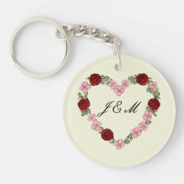 Porte-clés en acrylique crème avec cœur rose キーホルダー