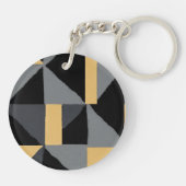 Porte-Clés en Acrylique – Géométrie Noir et Or キーホルダー (裏面)
