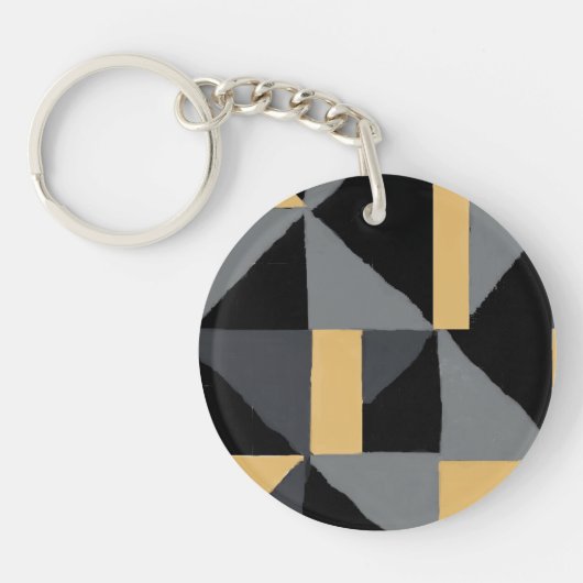 Porte-clés en acrylique Noir et Or キーホルダー (正面)