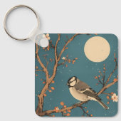 Porte-clés Moonlit Bird on Blossom Branch キーホルダー (正面)