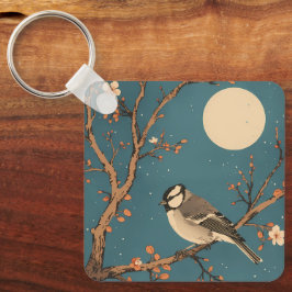 Porte-clés Moonlit Bird on Blossom Branch キーホルダー