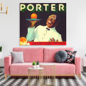 Porter Orange LabelPorterville, CA キャンバスプリント (インサイチュ (リビング))