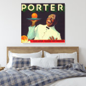 Porter Orange LabelPorterville, CA キャンバスプリント (インサイチュ (寝室))