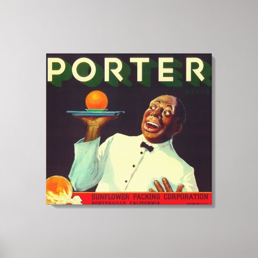 Porter Orange LabelPorterville, CA キャンバスプリント (正面)
