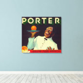 Porter Orange LabelPorterville, CA キャンバスプリント (インサイチュ (ウッドフロア))