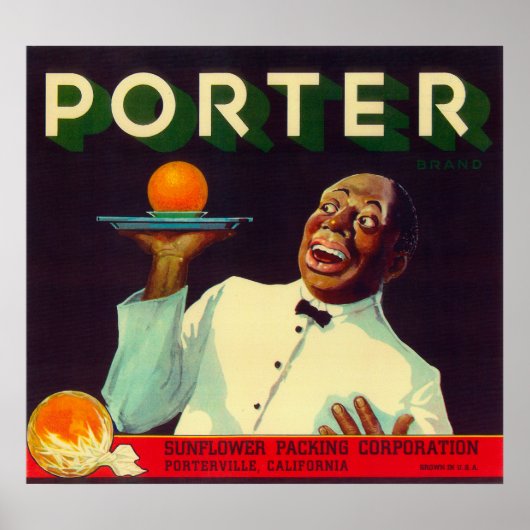 Porter Orange LabelPorterville, CA ポスター (正面)