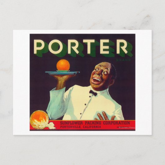 Porter Orange LabelPorterville, CA ポストカード (正面)