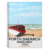 Porth Dafarch、Angleseyヴィンテージ旅行ポスター ノートブック (正面)