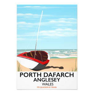 Porth Dafarch、Angleseyヴィンテージ旅行ポスター フォトプリント