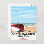 Porth Dafarch、Angleseyヴィンテージ旅行ポスター ポストカード (正面/裏面)