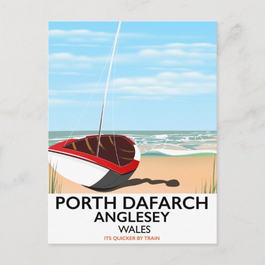 Porth Dafarch、Angleseyヴィンテージ旅行ポスター ポストカード (正面)