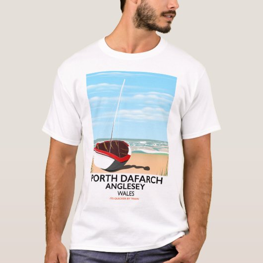 Porth Dafarch、Angleseyヴィンテージ旅行ポスター Tシャツ (正面)