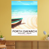 Porth Dafarch, Anglesey Welshビーチポスター キャンバスプリント (インサイチュ (リビング))