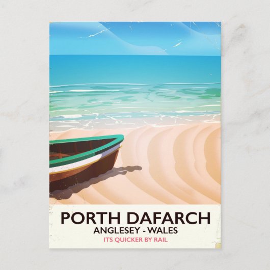 Porth Dafarch, Anglesey Welshビーチポスター ポストカード (正面)