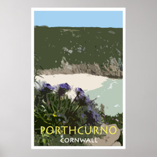 PORTHCURNOのコーンウォールのヴィンテージのスタイルポスター ポスター