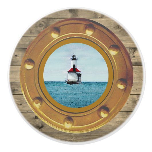 Porthole Lighthouse Ceramic Pull セラミックノブ (正面)