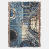 Porthole Nautical Ocean Liner Luxury Art Deco スローブランケット (正面縦)