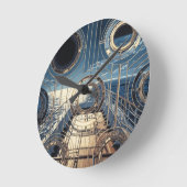 Porthole Nautical Ocean Liner Luxury Art Deco ラウンド壁時計 (傾斜)
