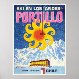 Portillo,チリ,ヴィンテージスキーポスター ポスター