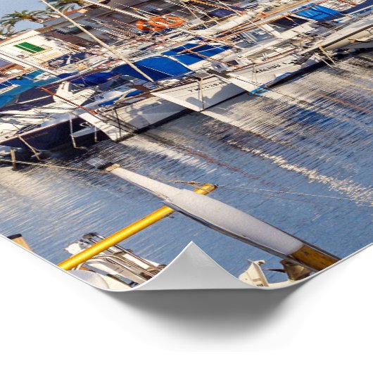 Portixol marina at dusk - Palma de Mallorca ポスター (角)