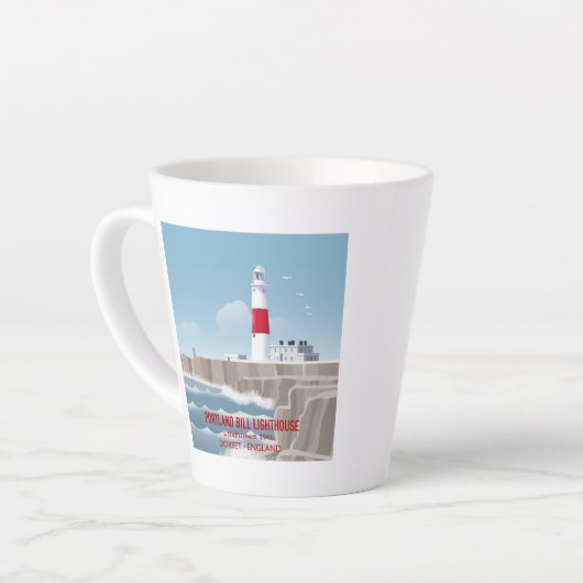Portland Bill Lighthouse カフェラテマグ (左アングル)